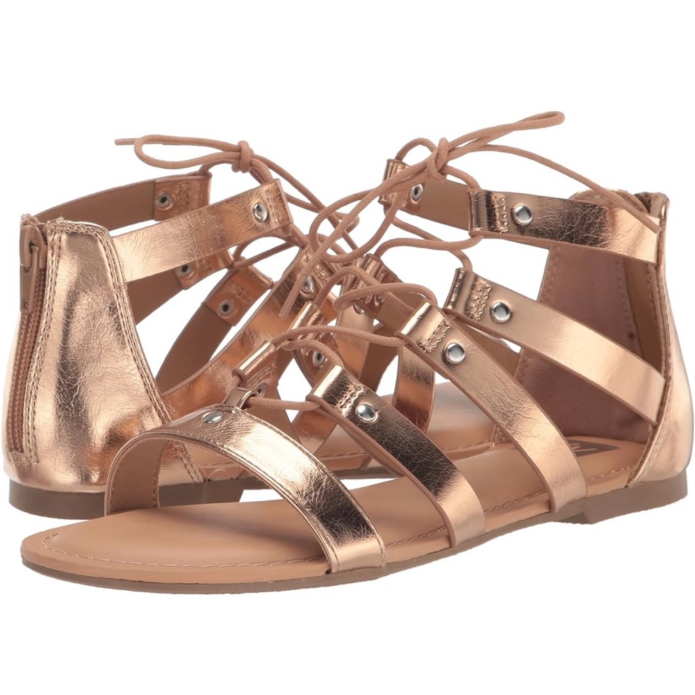 NWOT Size 11 Toddler Girl Dolce Vita Gladiator Rose Gold Metallic Sandals
